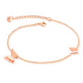 girl foot chain butterfly rose gold plated anklet foot chain women stainless steel ankle foot chain jewelry